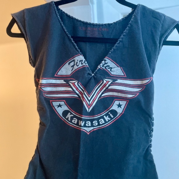 Vintage Designer Kawasaki Tank Top/T-Shirt - Picture 3 of 3